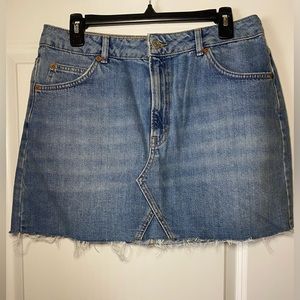TOPSHOP MOTO Denim Mini Skirt Size 10